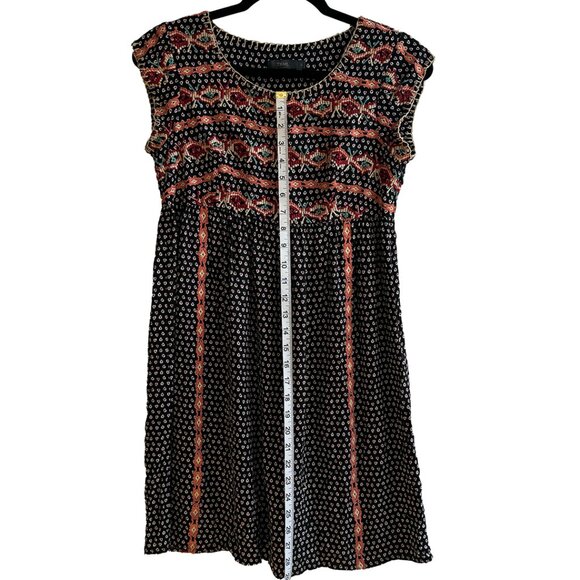 THML sleeveless embroidered minidress, black/multi, size Small - Picture 7 of 7